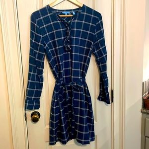 Draper James Blue Plaid Dress w/Pockets